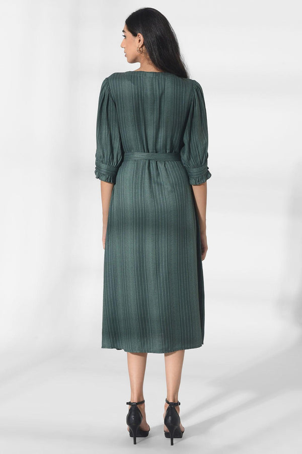Dark Green Wrap Dress