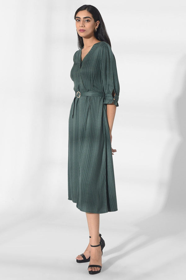Dark Green Wrap Dress