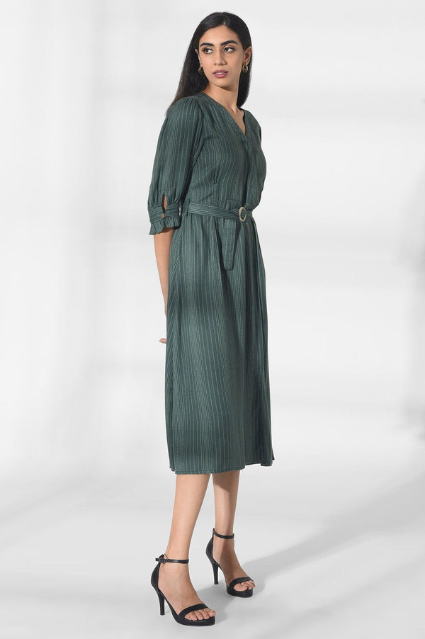 Dark Green Wrap Dress