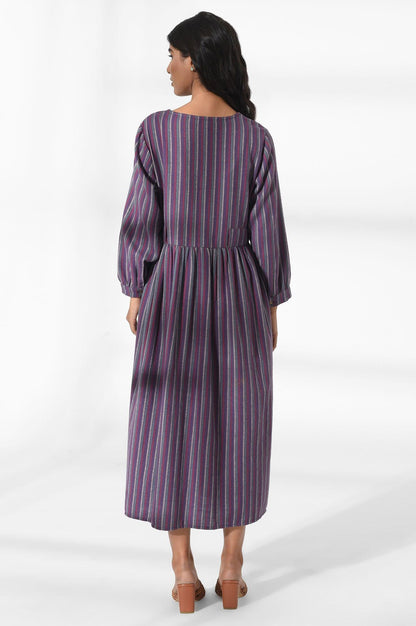 Dark Purple V-neck Dress - wforwoman