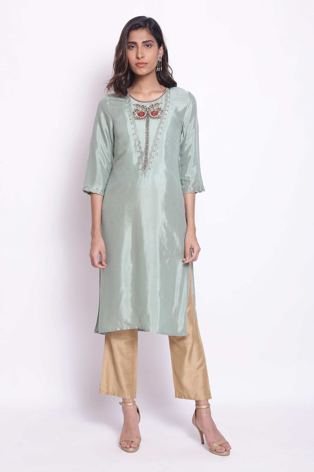 Blue Festive Embroidered kurta