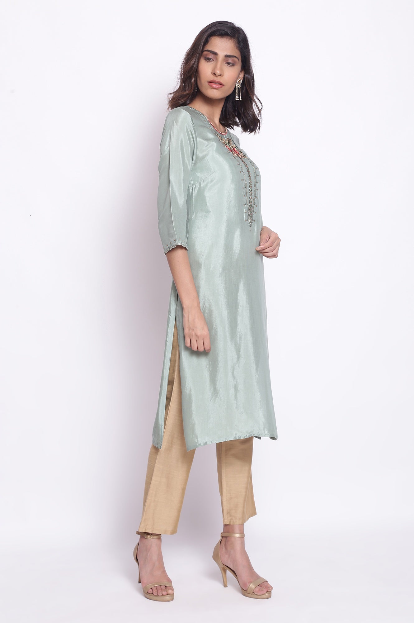 Blue Festive Embroidered kurta