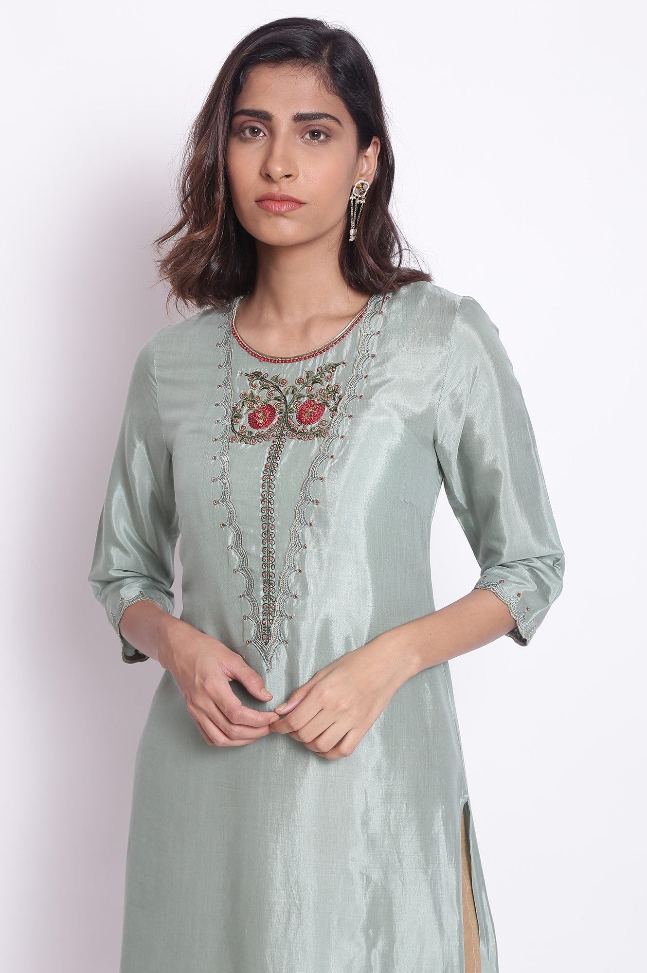 Blue Festive Embroidered kurta