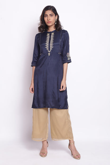 Blue Festive Embroidered kurta