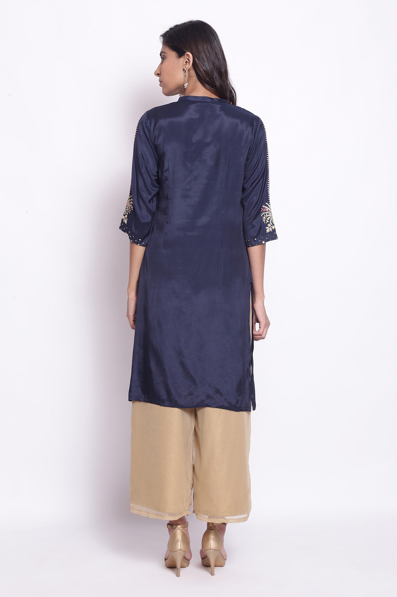 Blue Festive Embroidered kurta