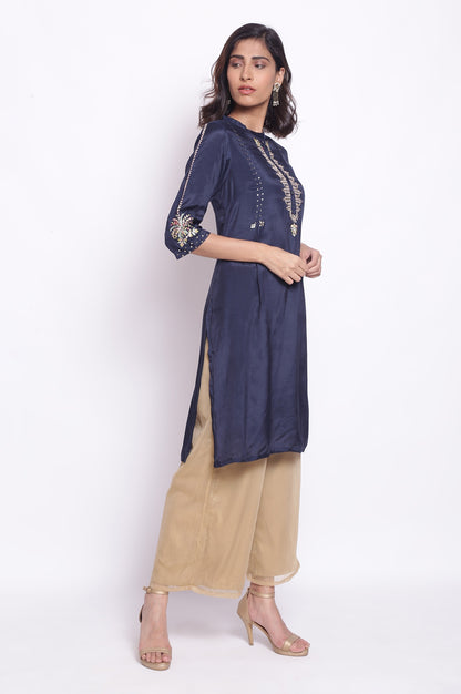 Blue Festive Embroidered kurta