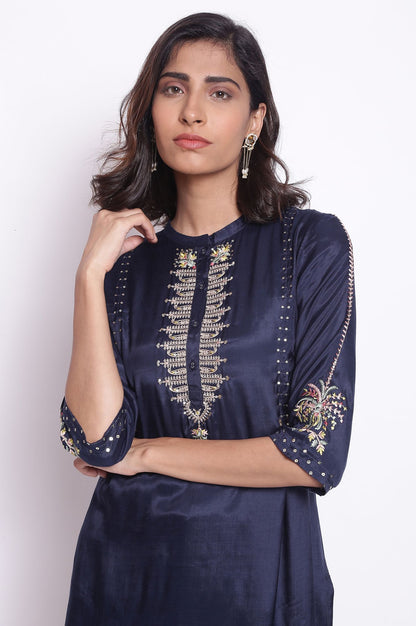 Blue Festive Embroidered kurta