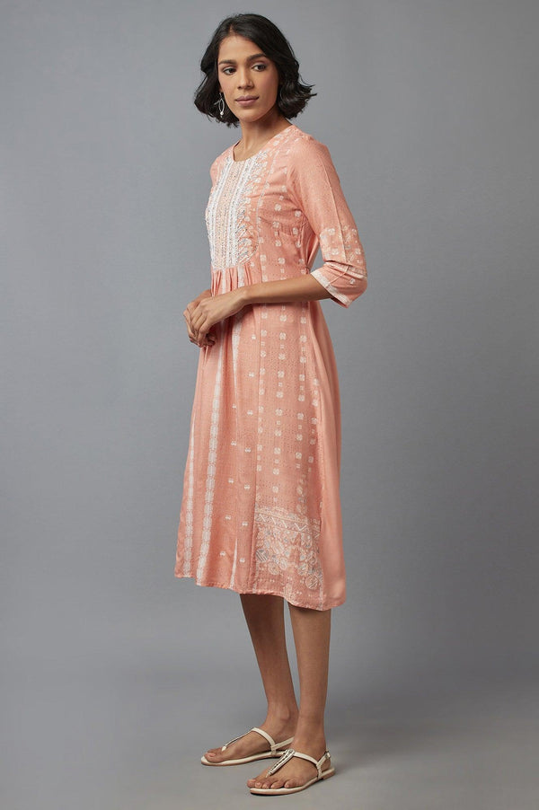 Peach Flared kurta