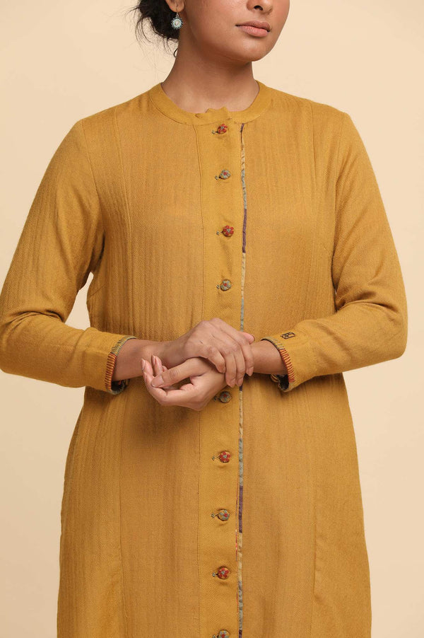 Mustard Woollen Reversible Jacket