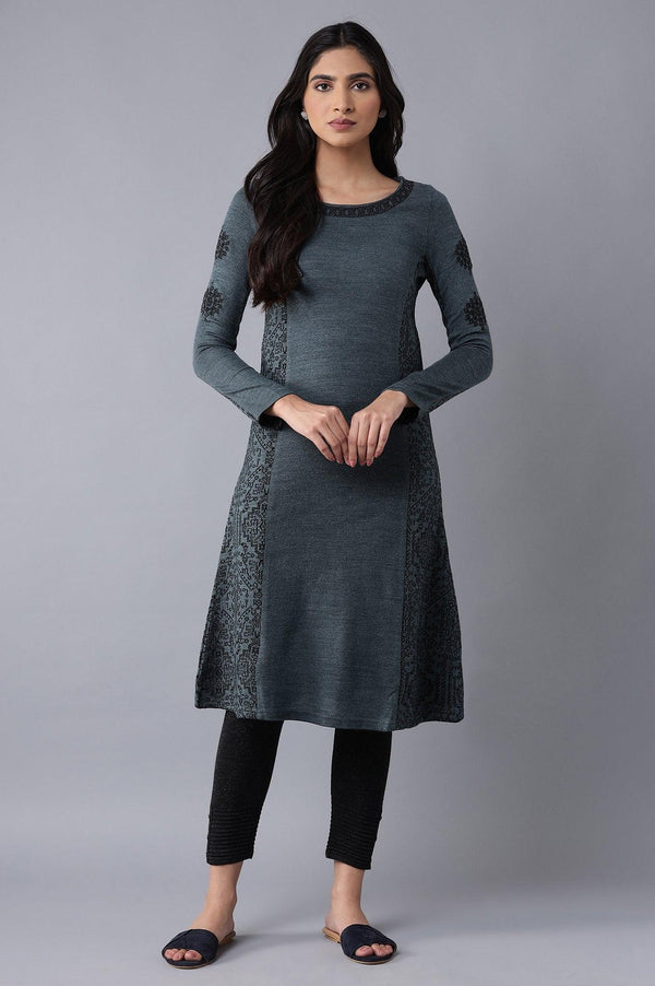 Dark Blue Woollen kurta