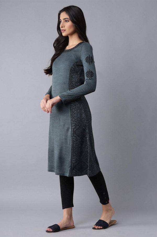 Dark Blue Woollen kurta