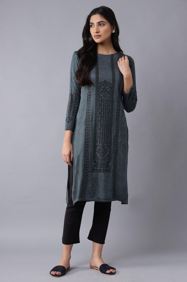 Dark Blue Winter kurta