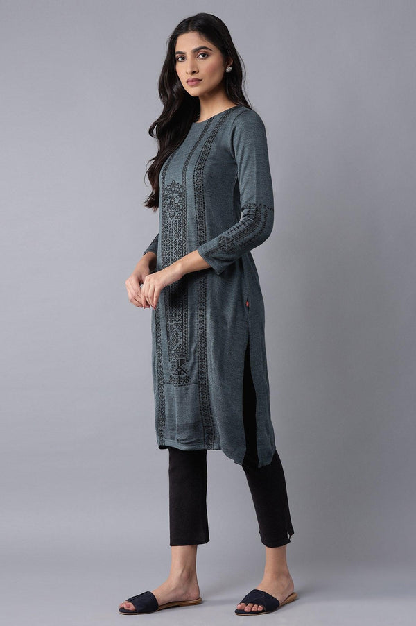 Dark Blue Winter kurta