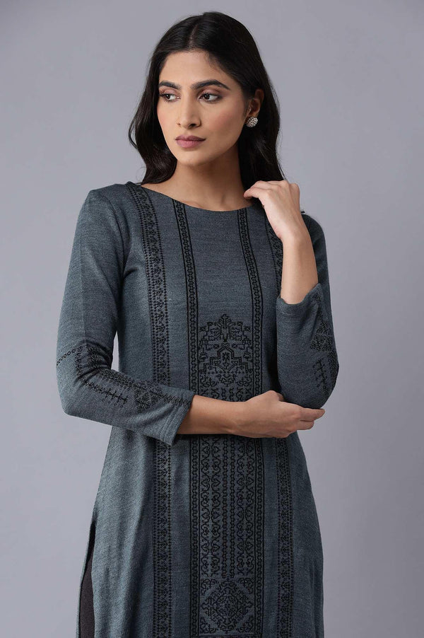 Dark Blue Winter kurta