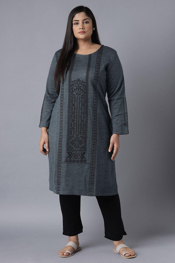 Dark Blue Winter kurta
