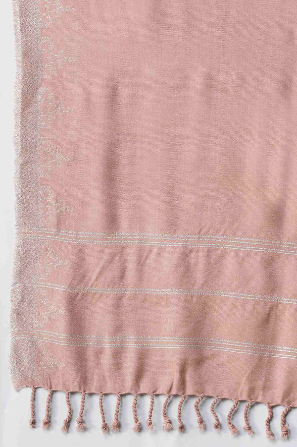 Light Pink Jacquard Shawl