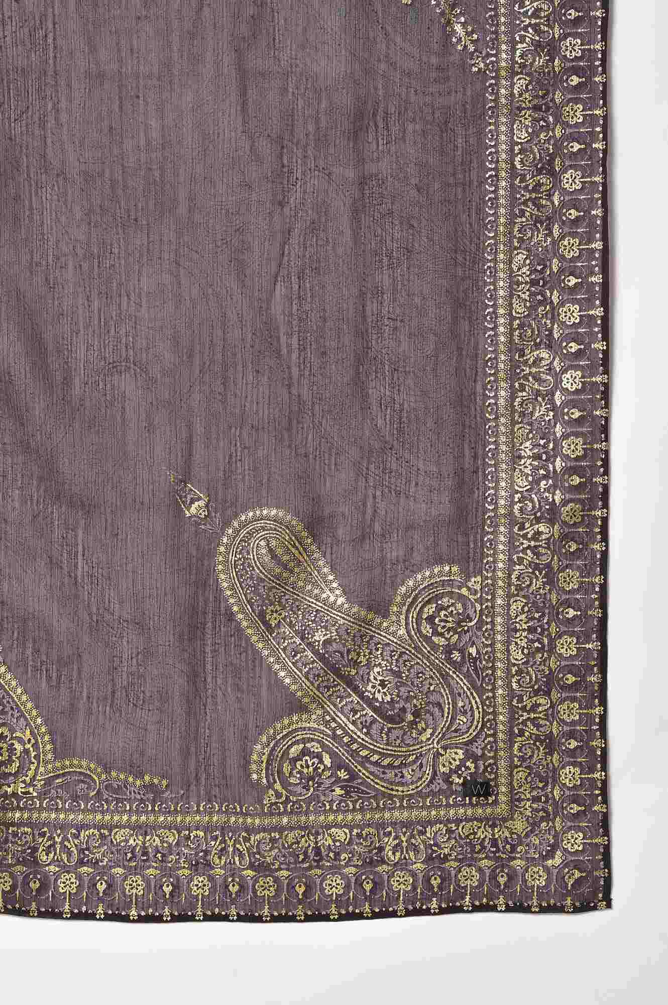 Light Purple Embroidered kurta, Pants &amp; Chiffon Dupatta