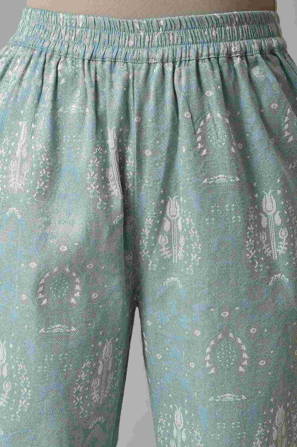 Light Blue Jacquard kurta And Pants Co-Ord Set