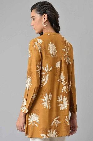 Mustard Floral Print Top