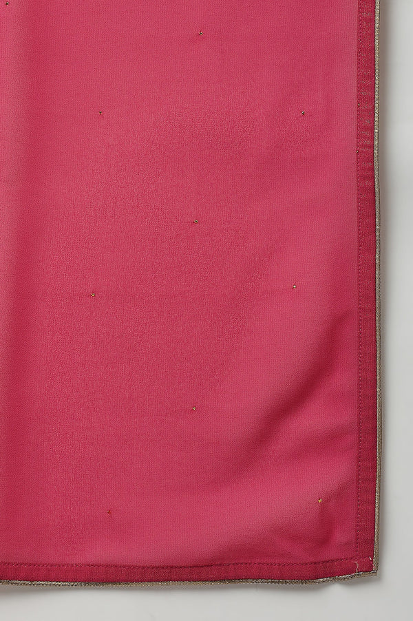 Pink Mukaish Georgette Dupatta