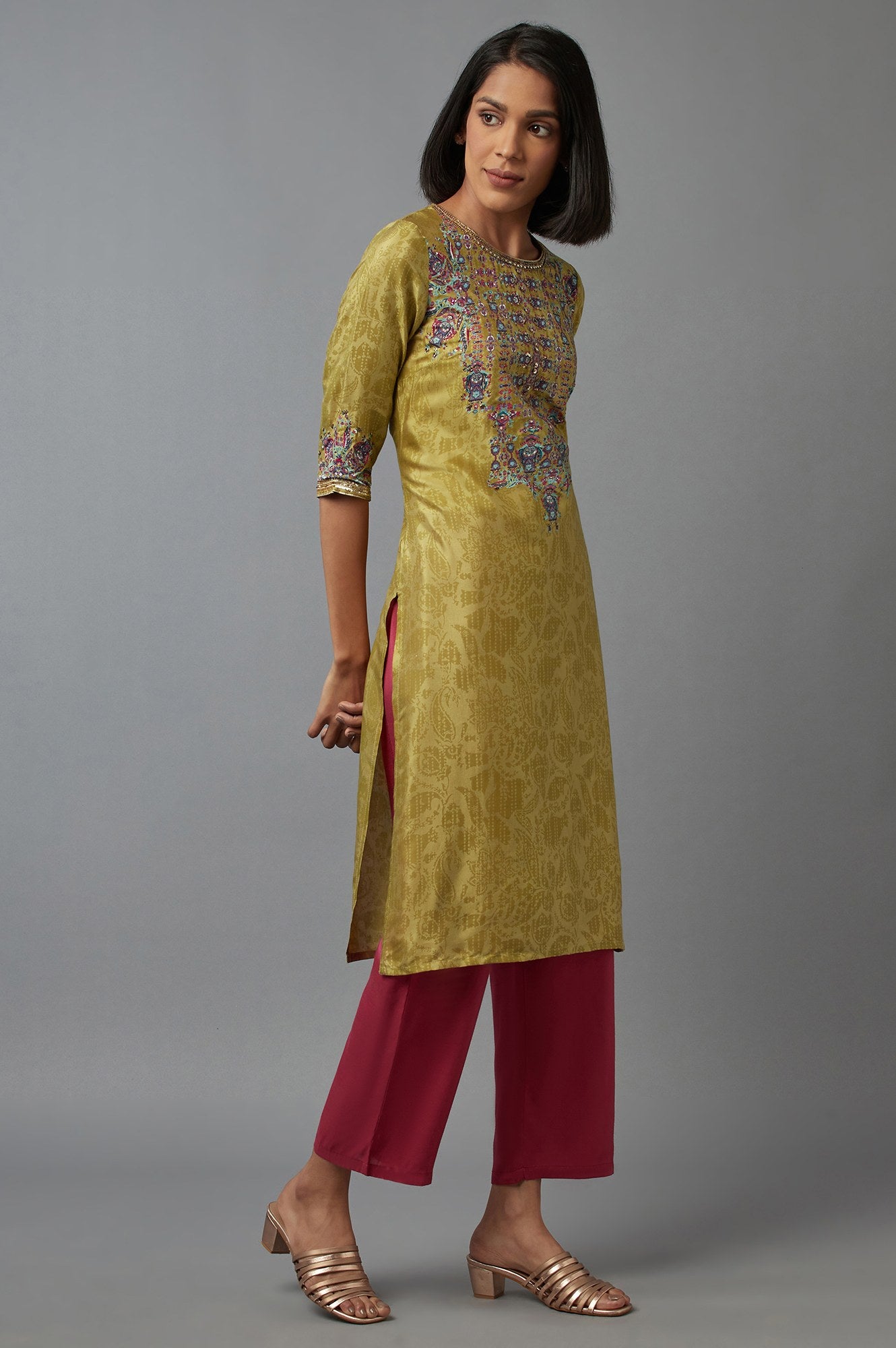 Green Printed kurta