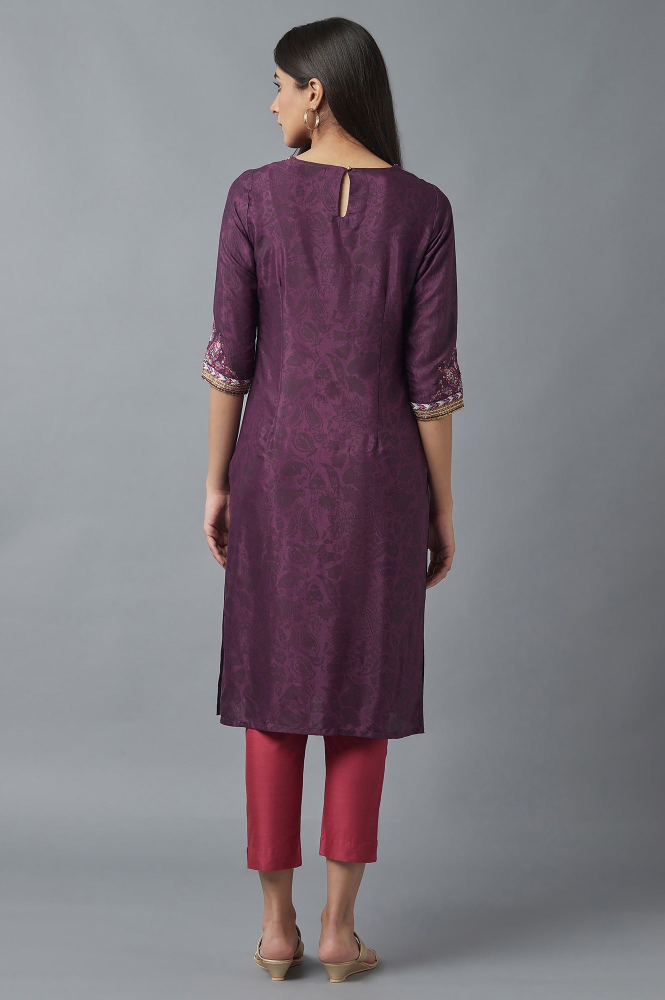 Purple Printed kurta