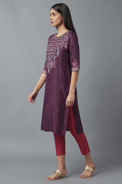 Purple Printed kurta