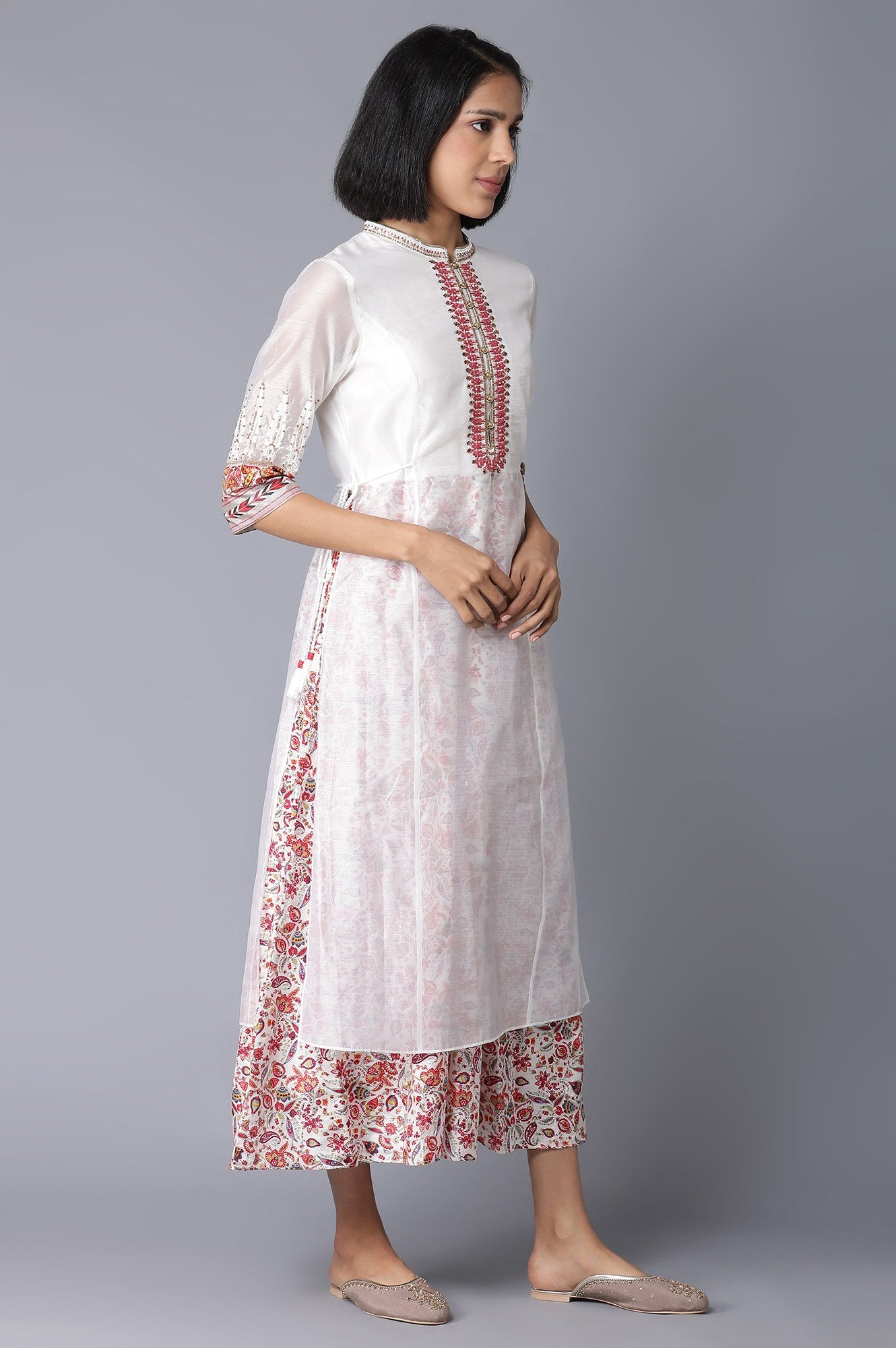 Ecru Festive Layered Dress