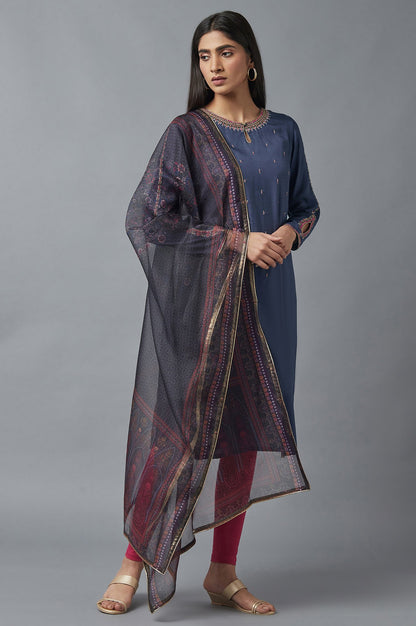 Blue Embroidered kurta