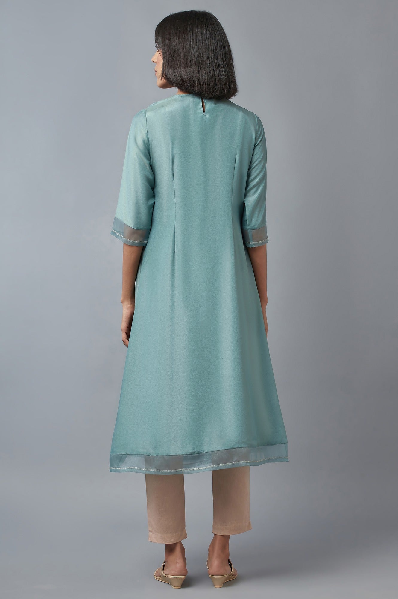 Sea Green Angrakha kurta