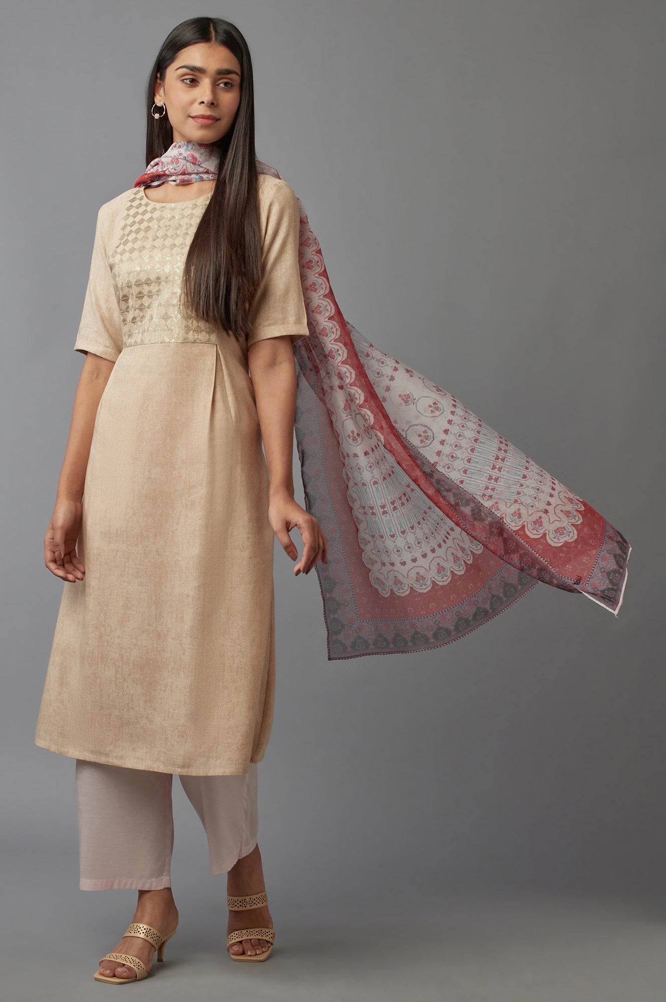 Ecru Organza Dupatta