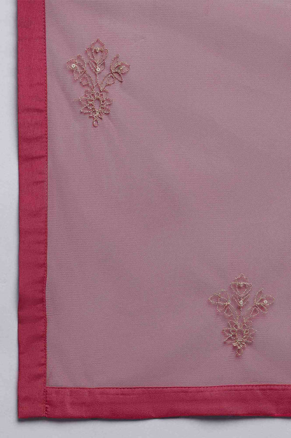 Pink Mesh Dupatta