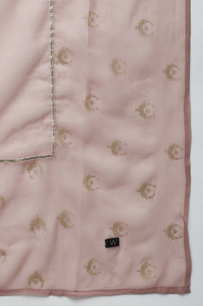 Light Pink Festive Paisley Print Dupatta