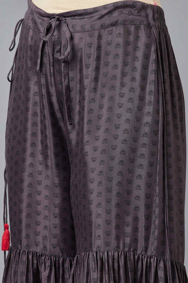 Dark Grey kurta, Sharara and Dupatta Set