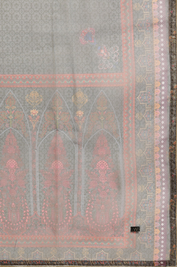 Blue Embroidered Kurta, Straight Pants & Dupatta Set