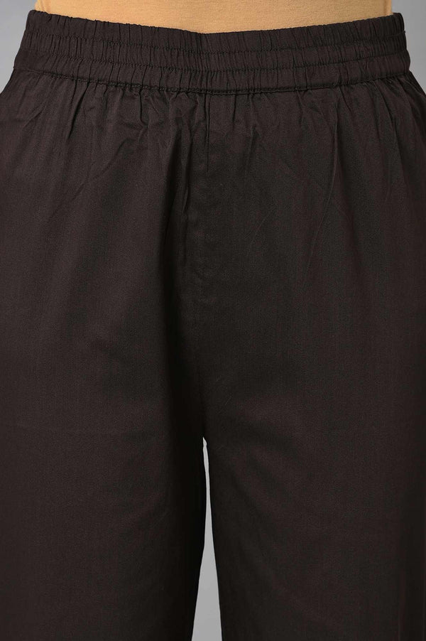 Brown Printed Kafta And Pants Set