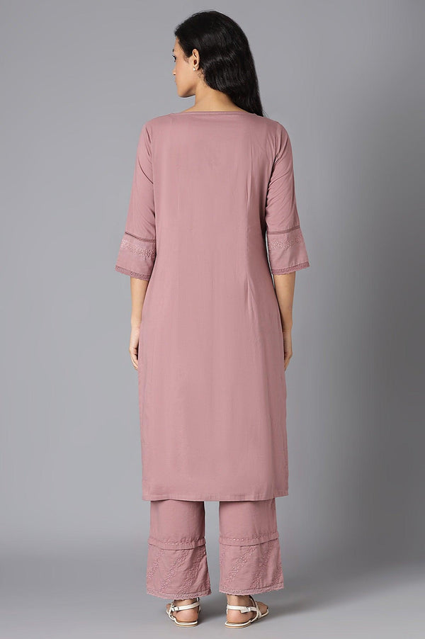 Light Pink Pintuck Cotton kurta
