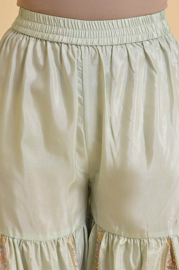 Dark Green Embellished Velvet kurta, Sharara And Dupatta Set