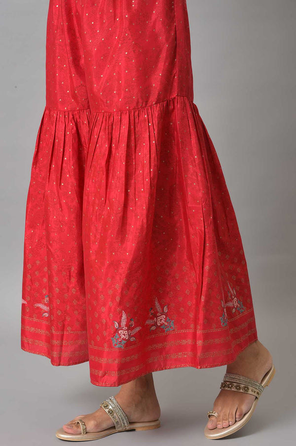 Light Purple Jacquard kurta, Sharara & Dupatta Set