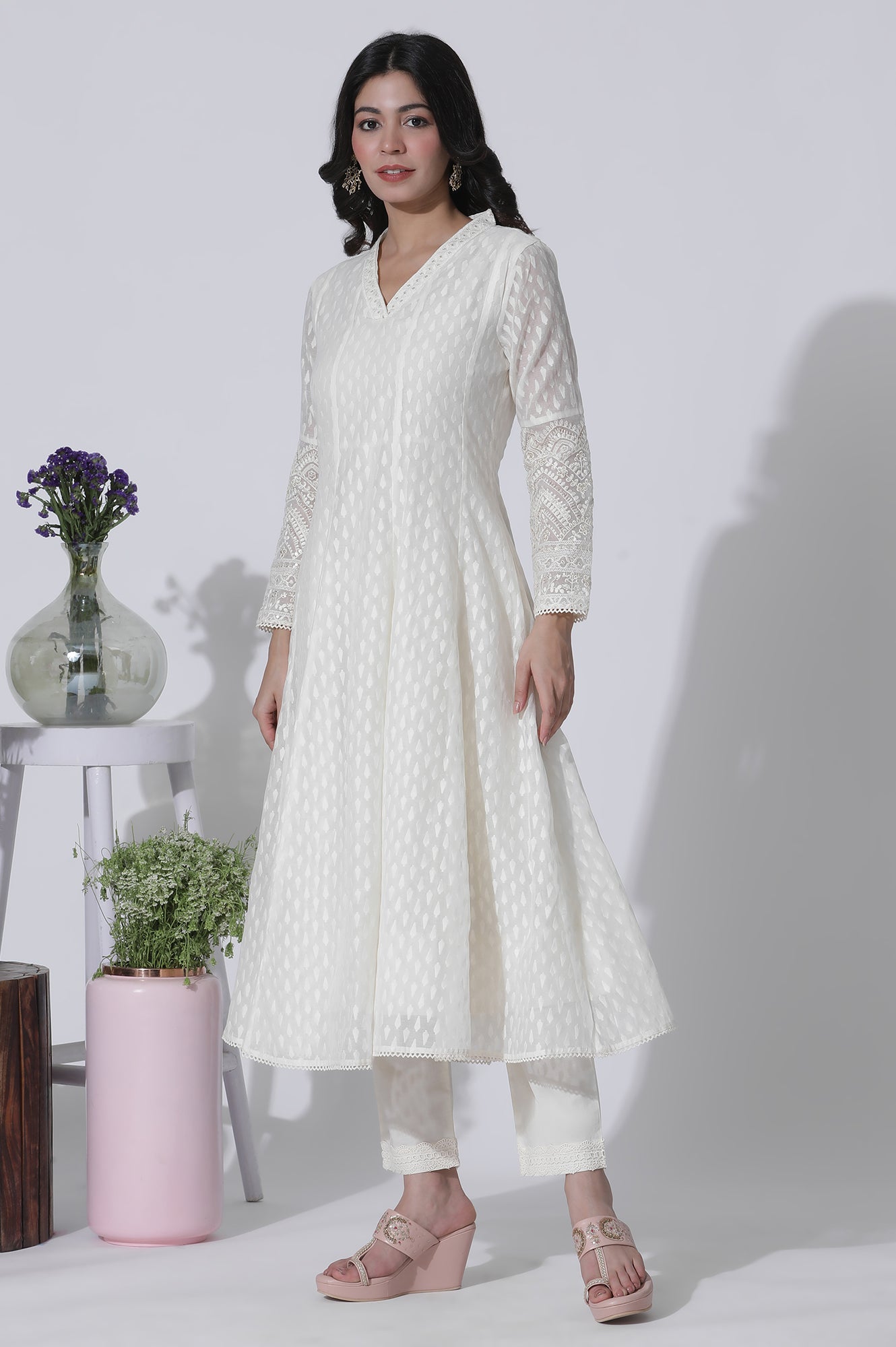 white cotton anarkali dress White Anarkali Suits for Women Elegant Ethnic Styles Online
