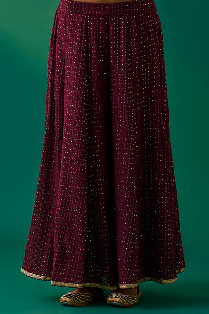 Green Embroidered Straight Kurta with Sharara and Dupatta Set