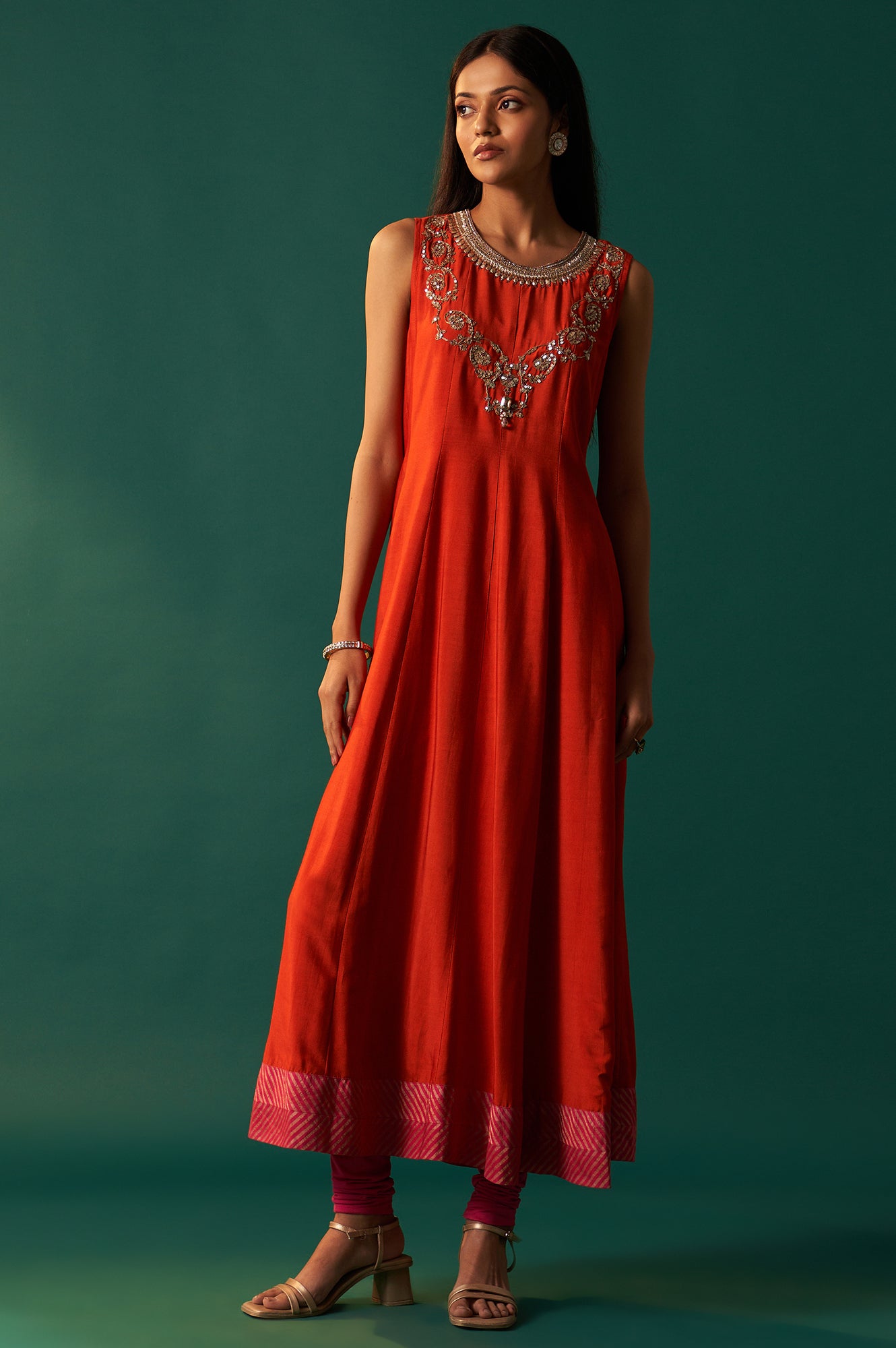 Embroidered Dress Flare Dress With Jacket Orange Embroidered Flared Shantung Dress With Jacket Set Embroidered Dress Flare Dress With Jacket Orange Embroidered Flared Shantung Dress With Jacket Set
